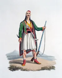 Officer of the Spahis, 1818 (färgad akvatint)