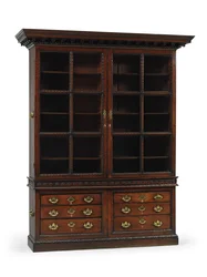 En av ett par George II biblioteksboklådor, ca 1750