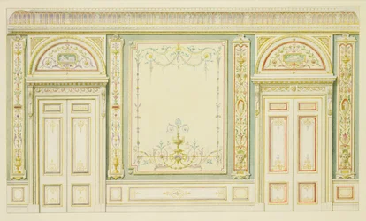 Utsmyckade dörrar och väggdekorationer, i stil med Robert Adam (1728-92)