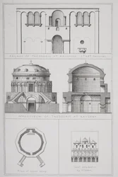 Palace and Mausoleum of Theodoric (c.454-526) i Ravenna, från `Agincourts History of Art by its Monuments