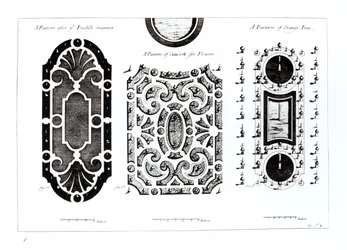 Parterre designs, från Theory and Practice of Gardening, av Antoine-Joseph Dezallier DArganville (1680-1765), publicerad ca 1709