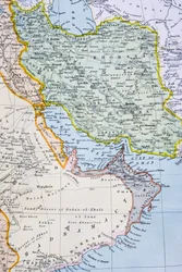 Delkarta över Mellanöstern som visar Röda havet, Persiska viken och Afrikas horn på 1890-talet, ur "The Citizen