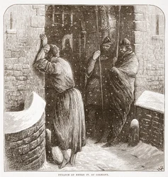 Botgöring av Henry IV av Tyskland, illustration från The History of Protestantism av James Aitken Wylie (1808-1890), pub. 1878