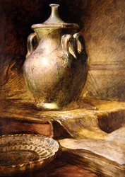 Persiskt glas (akvarell på papper)
