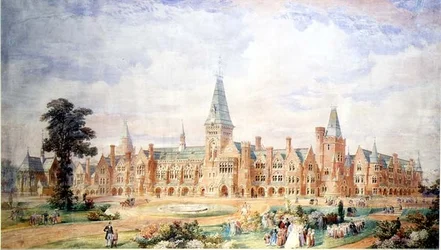 Perspektivdesign för en skola eller högskola, c.1865