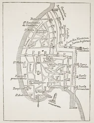 Plan över Acre på 1200-talet