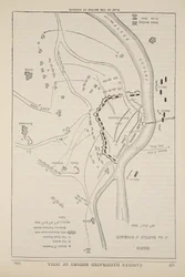 Plan för slaget vid Sobraon, 10 februari 1846, illustration från Cassells Illustrated History of England