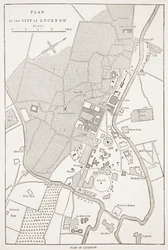 Plan över staden Lucknow, från Cassells Illustrated History of England