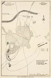 Plan för attacken mot Sholapore, illustration från Cassells Illustrated History of India av James Grant, pub. 1879