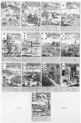 Spelkort satiriserande bubbelsatsningar, c.1720