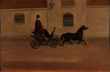 Ponny och fälla (olja på duk)
