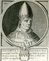 Påven Gregorius V (972-999) (gravyr)