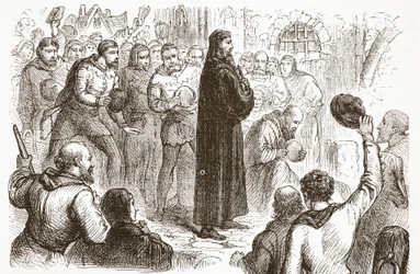 Populär demonstration på Lambeth Palace till förmån för Wickliffe, illustration från The History of Protestantism av James Aitken Wylie (1808-1890), pub. 1878