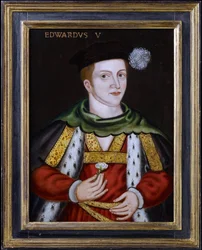 ""Porträtt av kung Edward V av England (1470-1483)"" (porträtt av kung Edward V av England (1470-1483)) Anonym 1500-talsmålning Privat samling