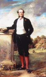Porträtt av Beilby Richard Lawley (1818-80) 2nd Baron Wenlock (olja på duk)