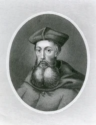 Porträtt av kardinal Reginald Pole (1500-58) (gravyr)
