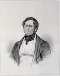 Porträtt av Charles Joseph Hullmandel (1789-1850), graverad av G.B. Bleck, 1851