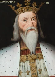 Porträtt av Edward III (olja på pannå)