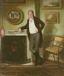 Porträtt av George Henckell i hans studie, c.1800