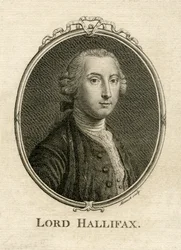 Porträtt av George Montagu Dunk, 2nd Earl of Halifax (1716-71), graverad av Aliamet