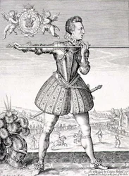 Porträtt av Henrik, Prins av Wales (1594-1612) graverad av Simon de Passe (1595-1647) 1612 (gravyr)