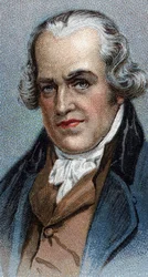 Porträtt av James Watt (1736-1819), skotsk ingenjör - Från serien "" Leaders of Men"" - Kromolitografi - Engelska skolan, 1900-talet -