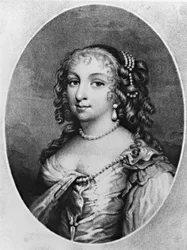 Porträtt av Lady Denham, från "Characters Illustrious in British History", av Richard Earlom och Charles Turner, 1815