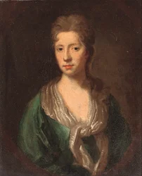 Porträtt av Martha, hustru till Sir William Clayton, ca 1756