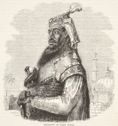 Porträtt av Nana Sahib, illustration från Cassells Illustrated History of England