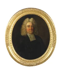 Porträtt av pastor Joseph Cookson, tidigt 1700-tal (olja på duk)