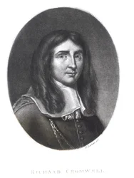 Porträtt av Richard Cromwell (1626-1712) graverad av Richard Earlom (1743-1822) från "Illustrious Characters in British History" (mezzotint)