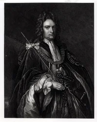 Porträtt av Robert Harley, förste earl av Oxford (1671-1724) (gravyr) (bw foto)