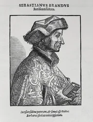 Porträtt av Sebastian Brant (ca 1458-1521) från The Narrative and Critical History of America, redigerad av Justin Winsor, London, 1886