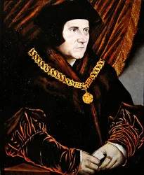 Porträtt av Sir Thomas More (olja på ekpanel)