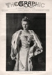 Porträtt av Wilhelmina av Nederländerna (1880-1962), Nederländernas drottning - Förstasidan av tidningen "" The Graphic"