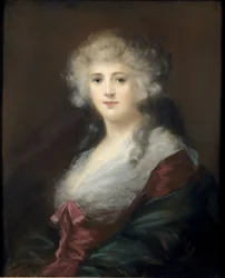 Porträtt av en dam, tros vara Georgiana Spencer (1757-1806) hertiginna av Devonshire