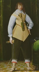 Porträtt av en rojalistisk kavalleriofficer, ca 1640 (olja på koppar)