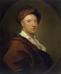 Porträtt av en man, möjligen James Thomson, efter William Hogarth