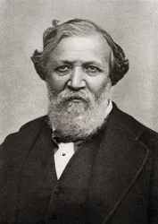Porträtt av den engelske poeten Robert Browning (1812-89)