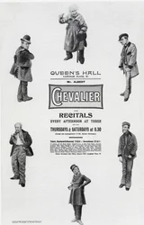 Affisch som annonserar Albert Chevaliers recital i Queen