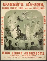 Affisch för "Miss Lizzie Andersons lätta seans!" på Queen