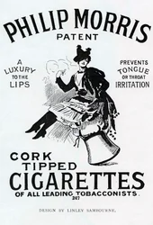 Affisch för Philip Morris Cigarettes, designad av Linsay Sambourne, 1896