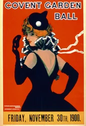 Affisch för "Covent Garden Ball", fredagen den 30 november 1900 (färglitografi)