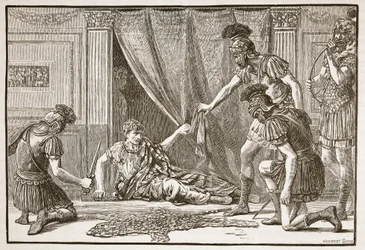 Pretorianska vakter hyllar Claudius som imperator