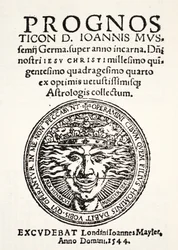 Prognostik för 1544, av Jo. Mussemius, tryckt av J. Mayler, 1544