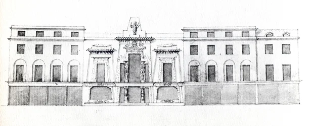 Förslag till den egyptiska salen, Picadilly, 1810 (bläck på papper)