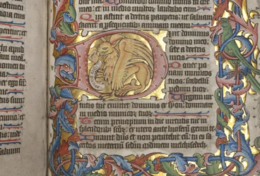 Psaltare med Sarum brukskalender, Fol 84 recto, detalj, c.1425-75