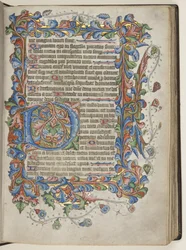 Psaltare med Sarum-brukskalender, ca 1425-75 (bläck, färg & guld på veläng)
