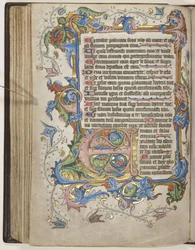 Psaltare med Sarum-brukskalender, ca 1425-75 (bläck, färg & guld på veläng)