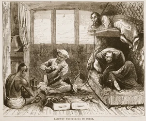 Järnvägsresor i Indien, illustration från Cassells Illustrated History of England